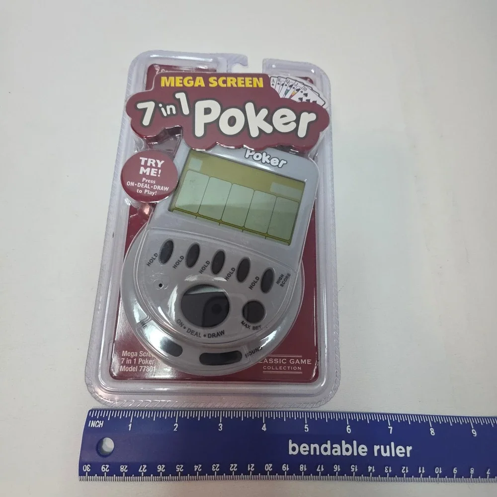 NEW Classic Game Collection Mega Screen 7 in 1 Poker Handheld‎ Electronic Game